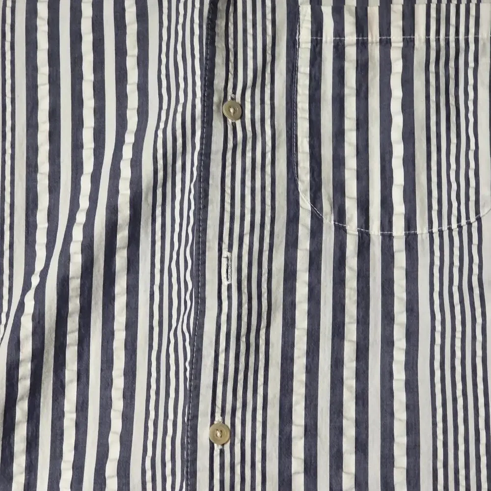 A Kind of Guise Gioia Short Sleeve Shirt in Navy/White Men's Medium Germany *